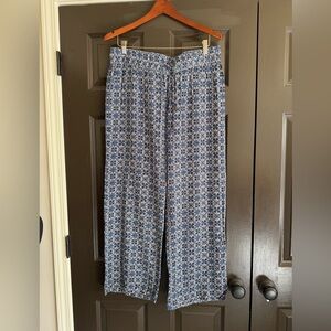 Cynthia Rowley Blue and White Rayon Pants